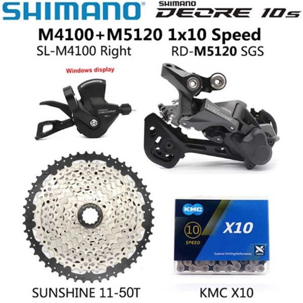 SHIMANODEOREM410010SpeedGroupsetГорныйвелосипедMTBКассетаSunshine11-50TM5120DerailleurРычагпереключенияM4100ЦепьKMC