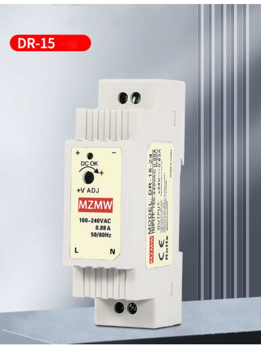 Блок питания 24В DR-15W-24 на DIN-рейку OptiPower