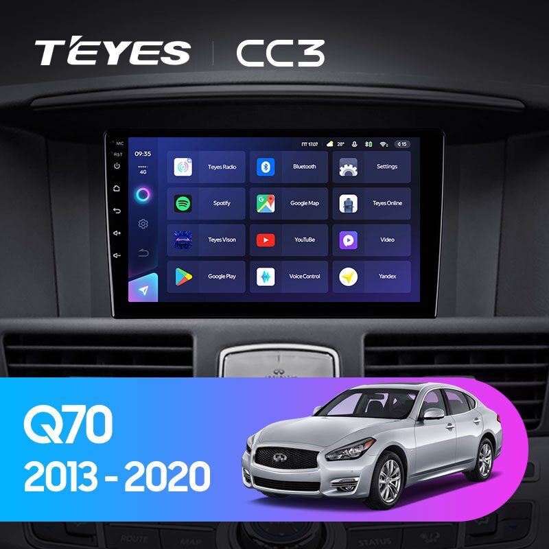 Магнитоладляавто,TEYESМагнитолаCC36Gb9.0"дляInfinitiQ7012013-2020ВарианткомплектацииA-Автобезобзора360128Gb