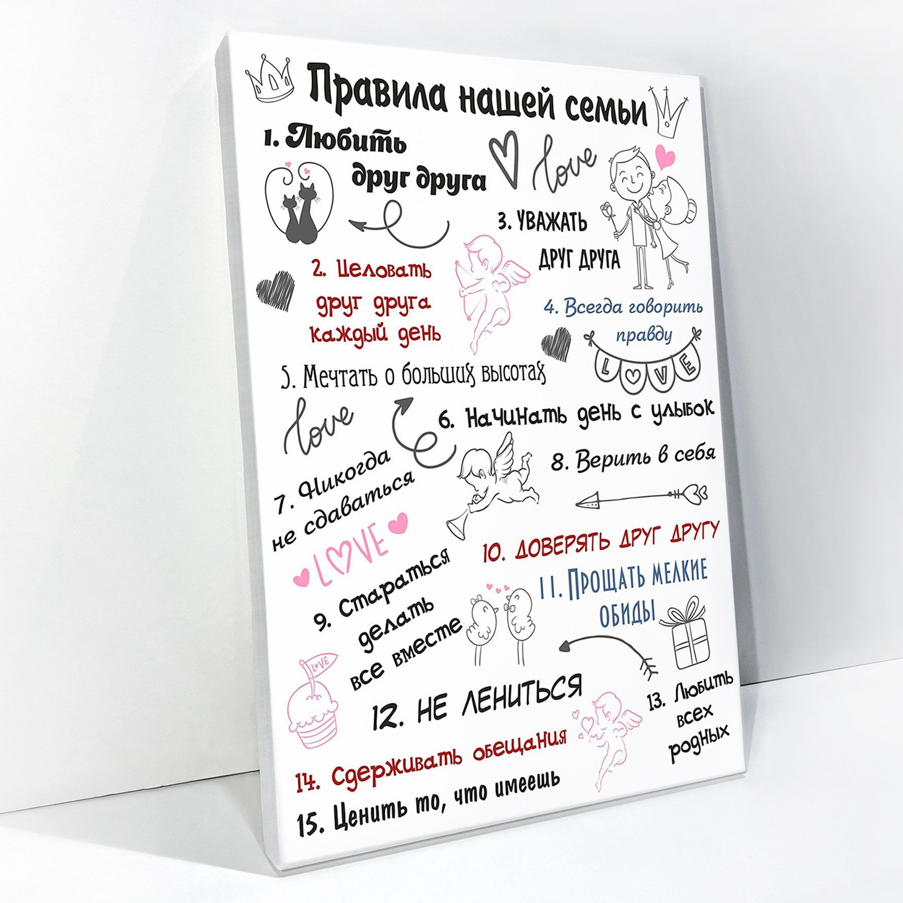 Картина Правила дома на холсте 40х60см - купить по низкой цене в  интернет-магазине OZON (1162029049)