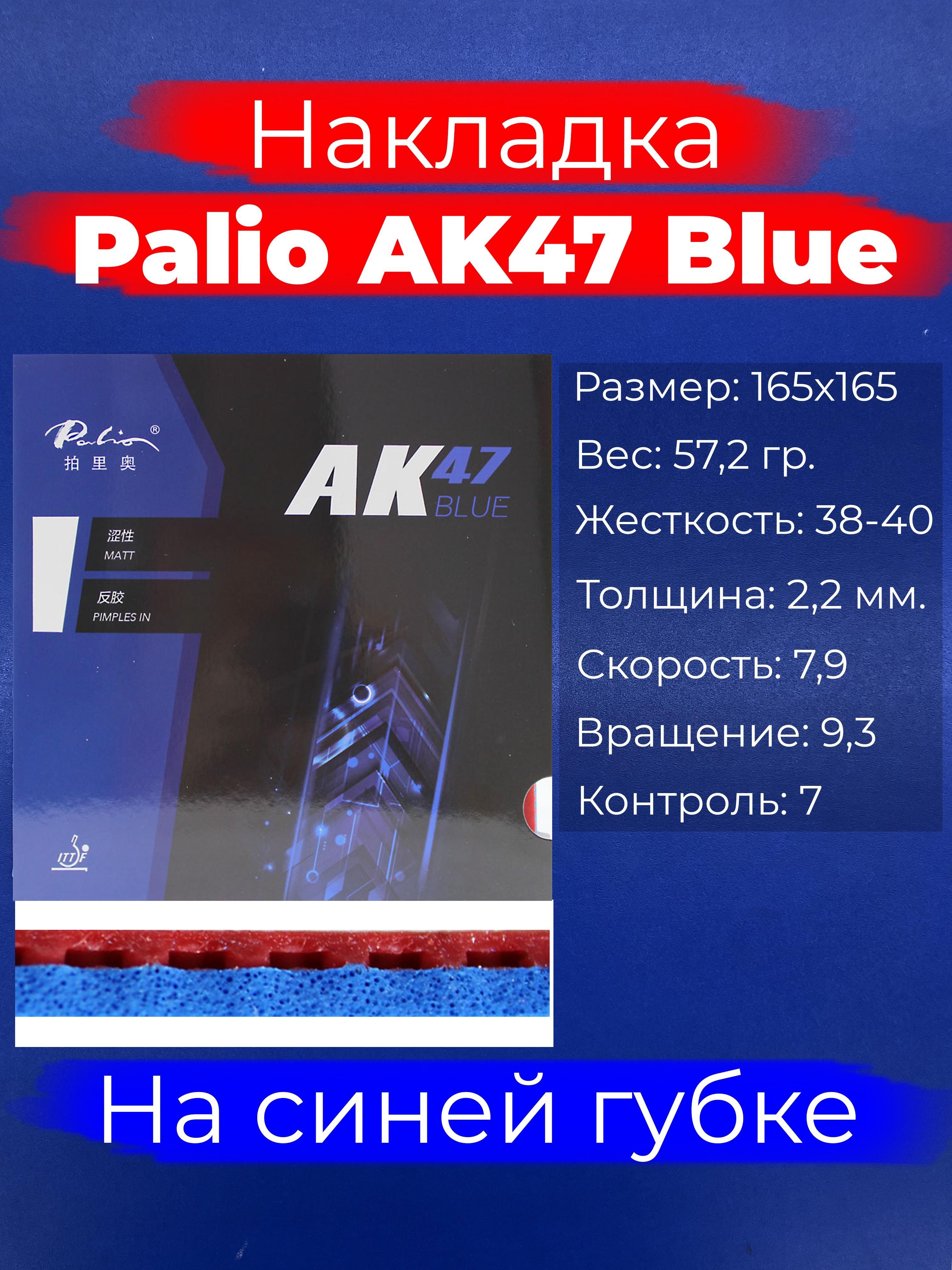 Накладка для настольного тенниса Palio AK47 Blue красная