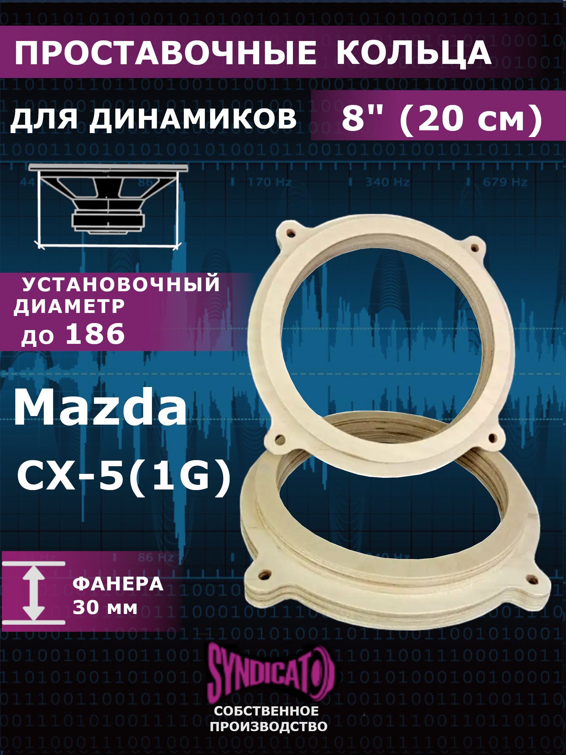 SYNDICATКольцапроставочныедлядинамиковколонок1616,5MAZDACX-51G_20см(8дюйм.),20см(8дюйм.)