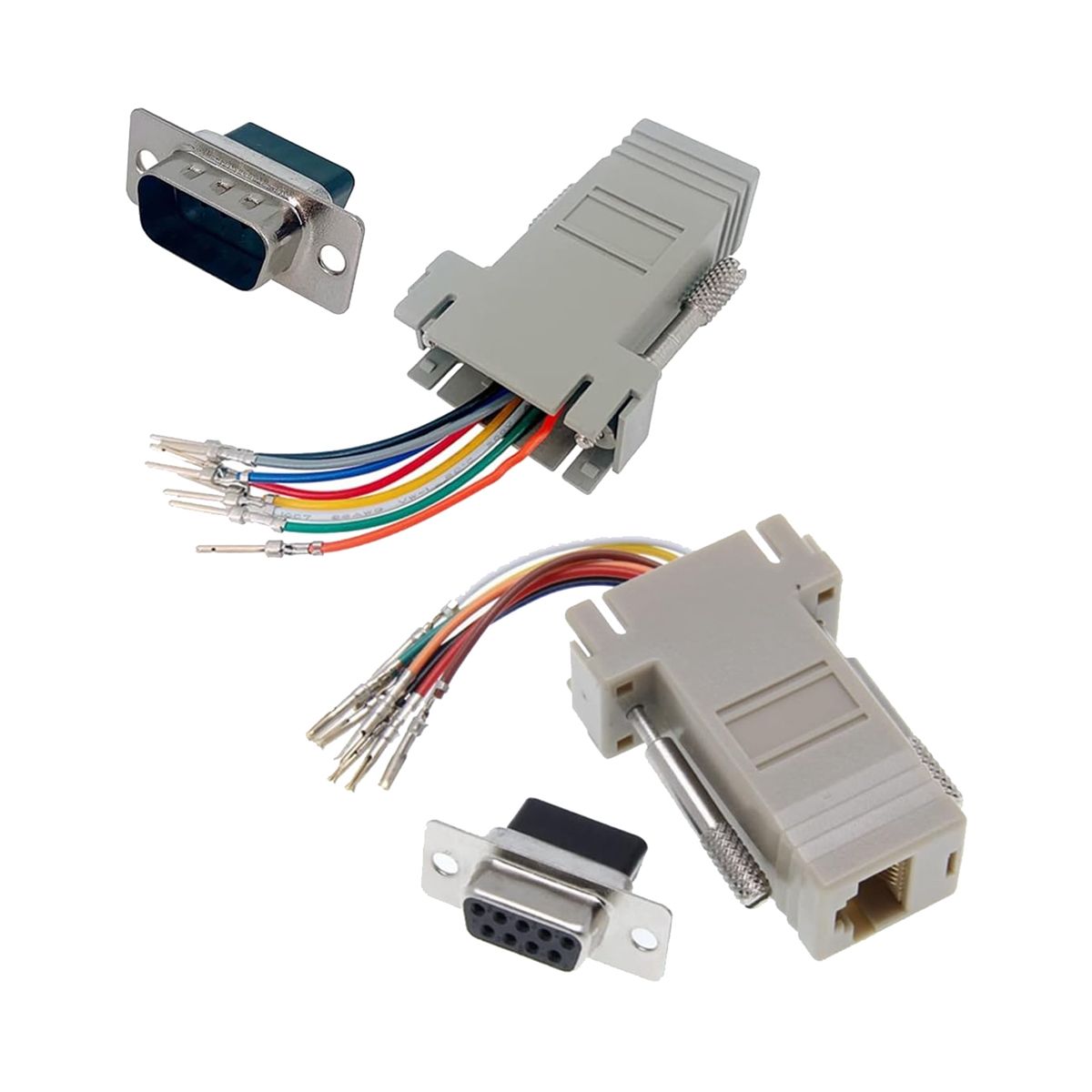 10шт.МодульныйадаптерDB9-RJ45,адаптерEthernetсгнездомDB9-RJ45