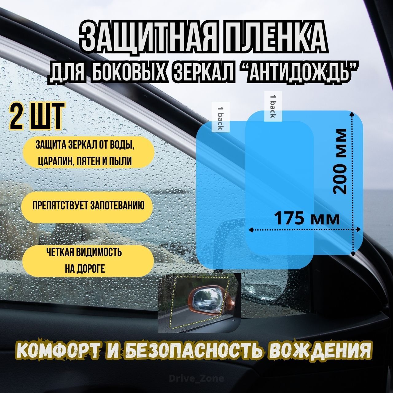 Защитная пленка автомобиля, пленка для боковых зеркал 