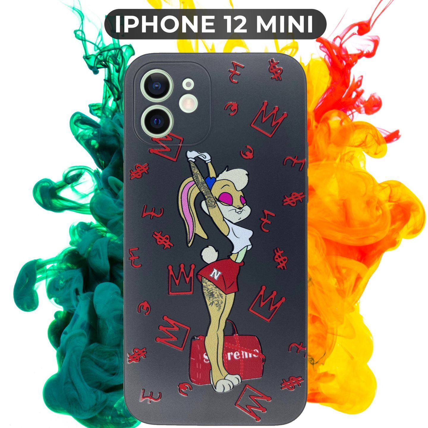 Силиконовый,защитный чехол с рисунком Lola Bunny Supreme/Лола Банни Суприм  на Apple IPhone 12 Mini / Айфон 12 Мини - купить с доставкой по выгодным  ценам в интернет-магазине OZON (679685529)