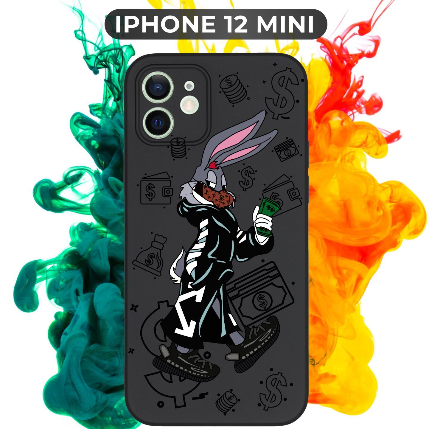 Силиконовый,защитный чехол с рисунком Bugs Bunny/Багз Банни на Apple IPhone  12 Mini / Айфон 12 Мини - купить с доставкой по выгодным ценам в  интернет-магазине OZON (698288963)