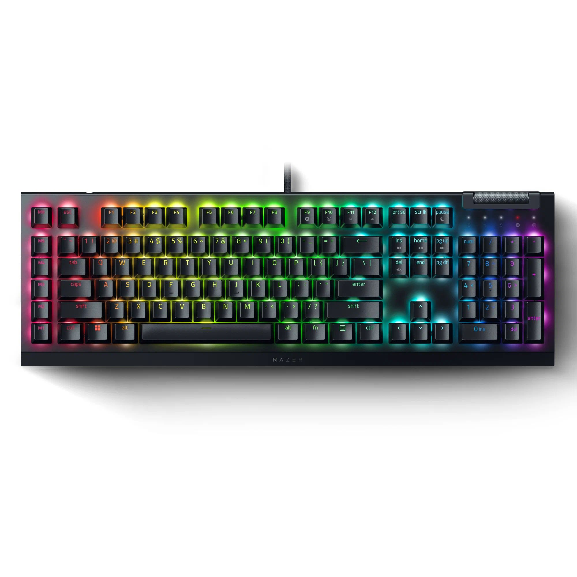 RazerИгроваяклавиатурапроводнаяBlackWidowV4X,(RazerYellow),Русскаяраскладка,черный.Уцененныйтовар