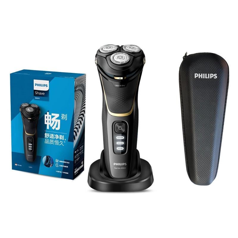 Philips Электробритва Электробритва Philips Series 4000 S4303 с сумкой для  хранения, черный, черный матовый