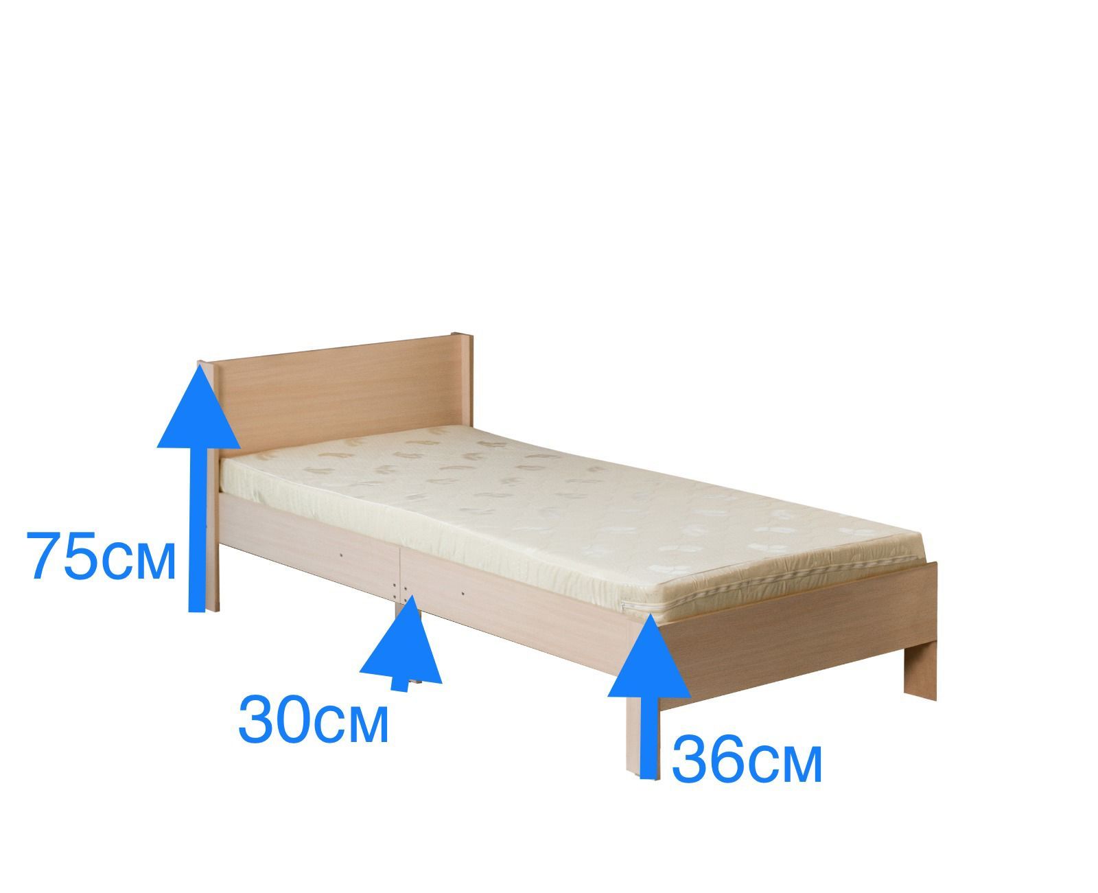 Параметры односпальной кровати