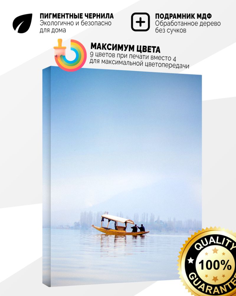 Картина на холсте 40x60 лодка, плывущая по воде - купить по низкой цене в  интернет-магазине OZON (1284486786)