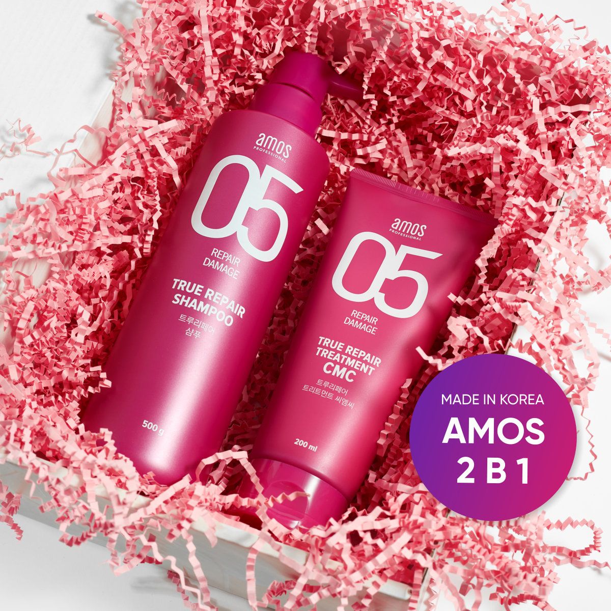 Набор для волос 2 в 1 Amos True Repair Shampoo(шампунь) + True