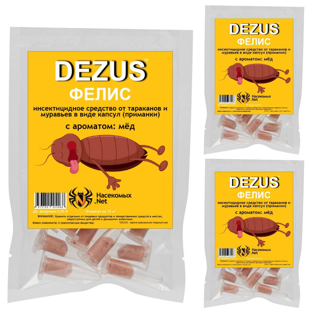 Dezus (Дезус) Фелис капсула от тараканов, муравьев (Мёд) (1 г), 30 шт