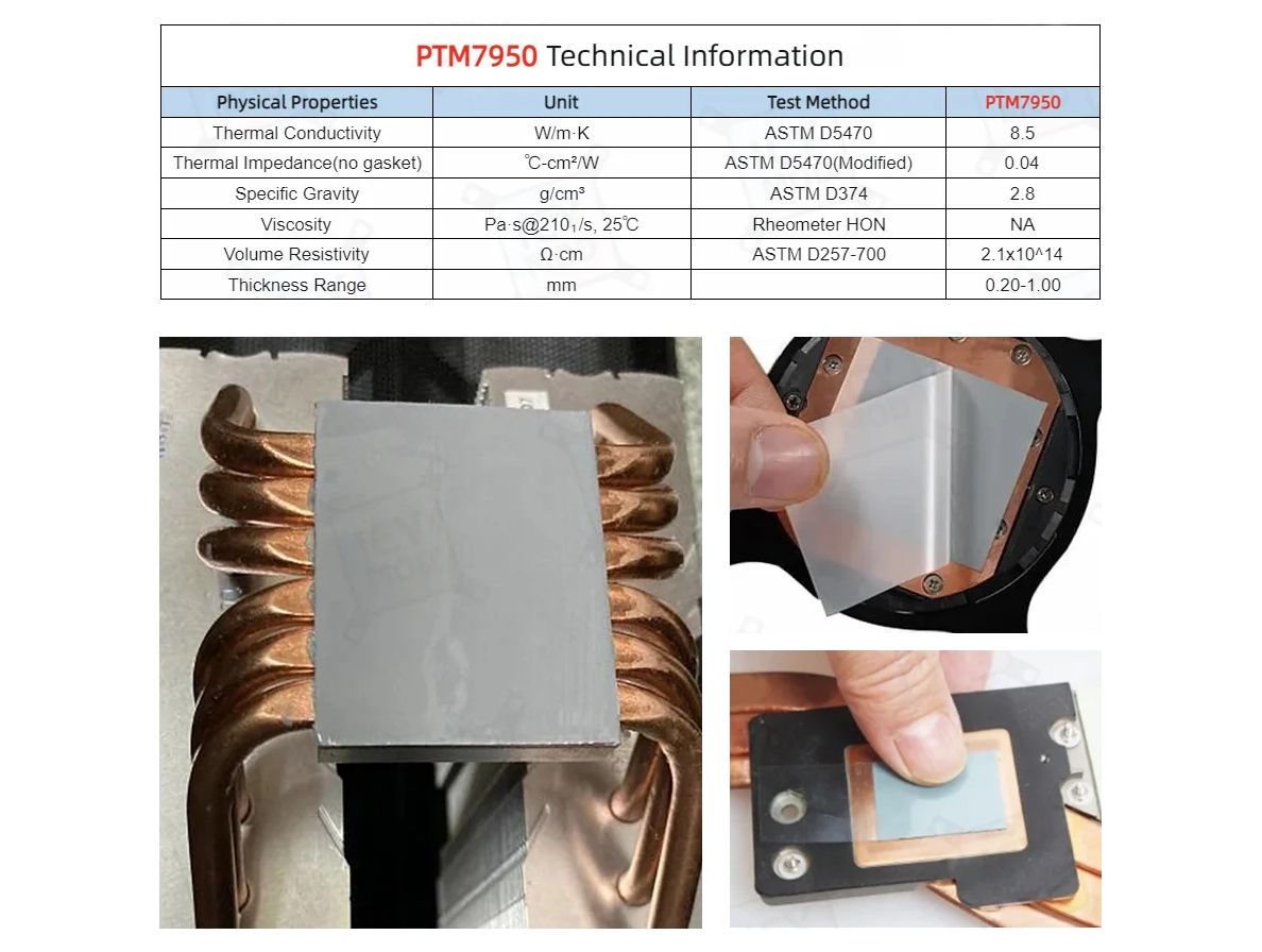 ТермопастасфазовымпереходомHoneywellPTM79500.25x80x40мм