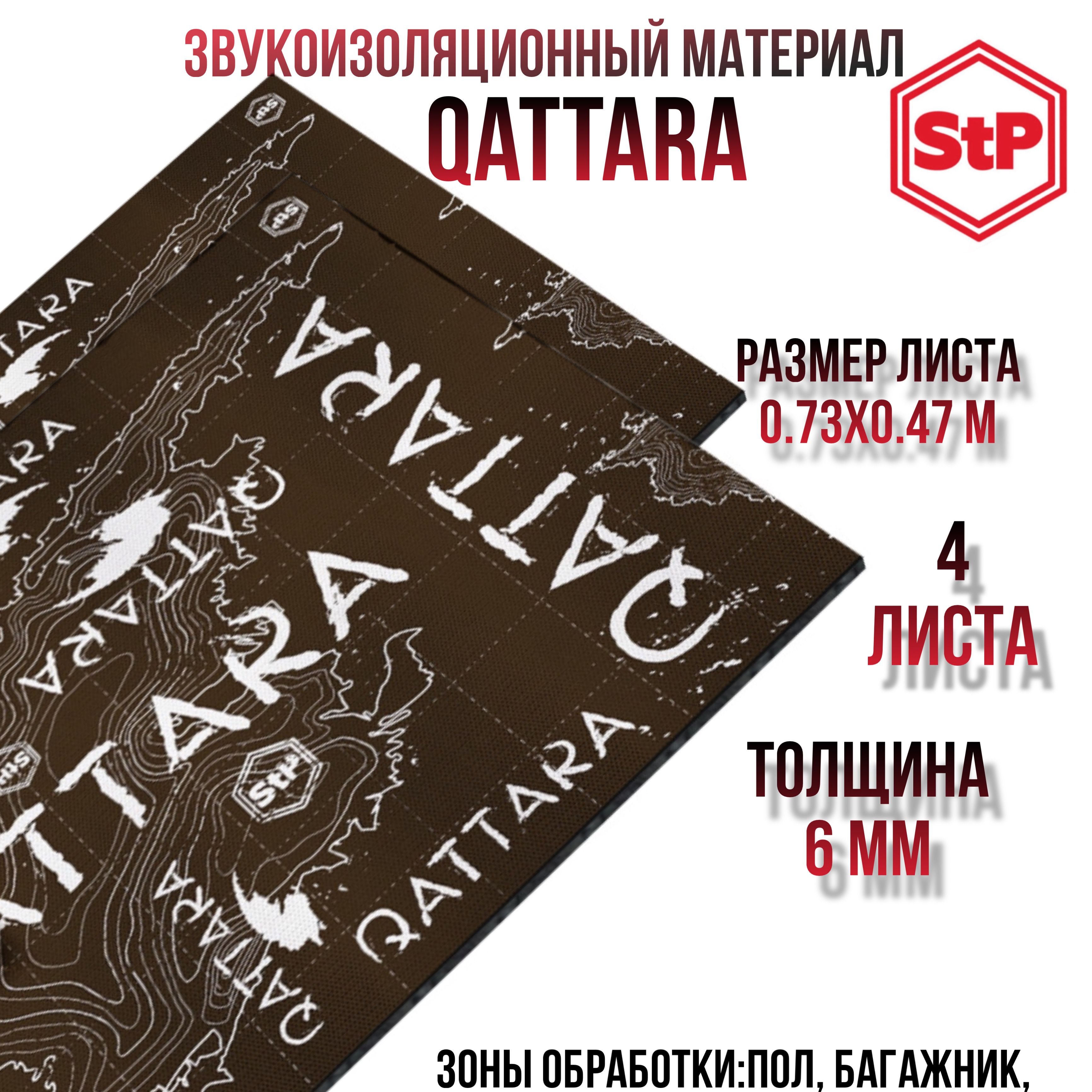 Stp Qattara / Шумоизоляция/Стп Каттара Звукоизоляционный многослойный материал , 4 листа 0,73х0,47