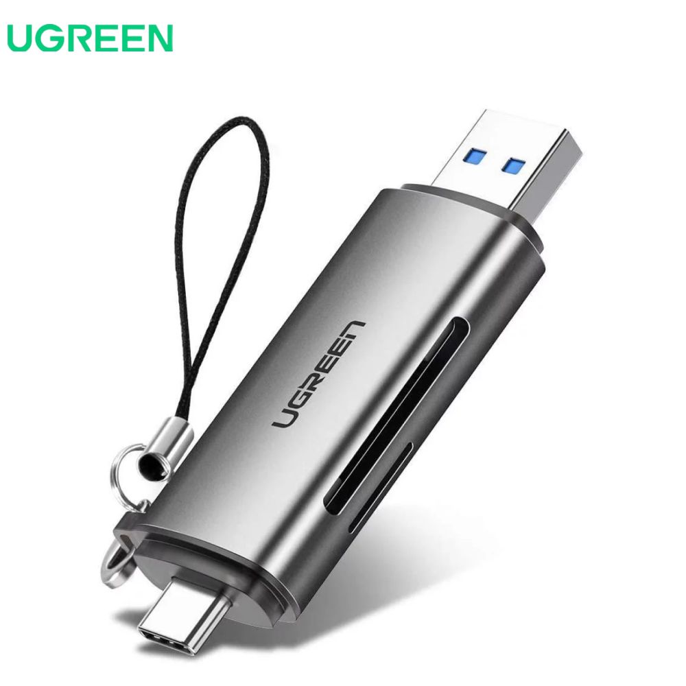 Кардридер UGREEN CM185 (50706) USB-C/USB-A Card Reader. Цвет: серый