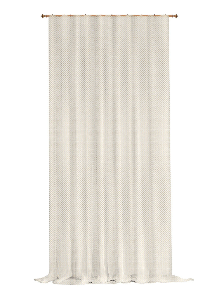 Тюль на ленте Leopar 300x280 см геометрия цвет кофейный, ВД84997675  #1