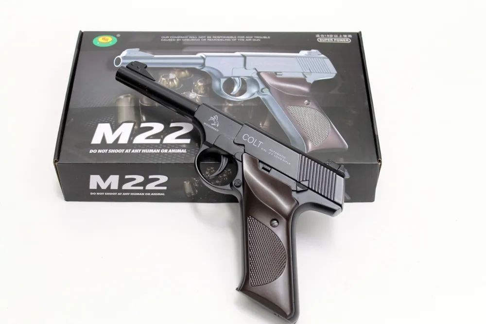 Детский игрушечный пистолет на пульках Кольт M22 (Colt Woodsman) металлический пульки в подарок 50 шт #1