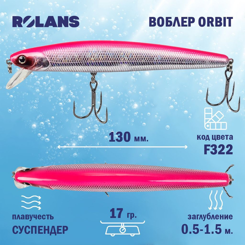 Воблер Rolans ORBIT 130 SP (Длина (мм) 130; Вес (гр.) 17 / F322) #1