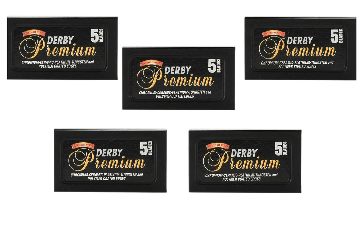 Сменные лезвия для бритья 5 упаковок, 25 лезвий Derby Premium Double ...