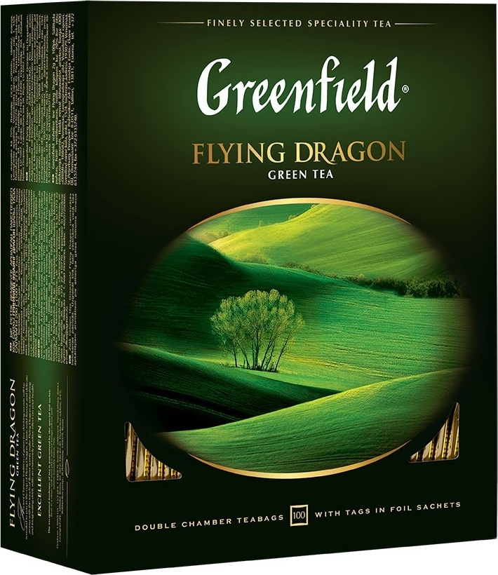 Зеленый чай Greenfield Flying Dragon, 100 пакетиков х 4 шт — купить в ...