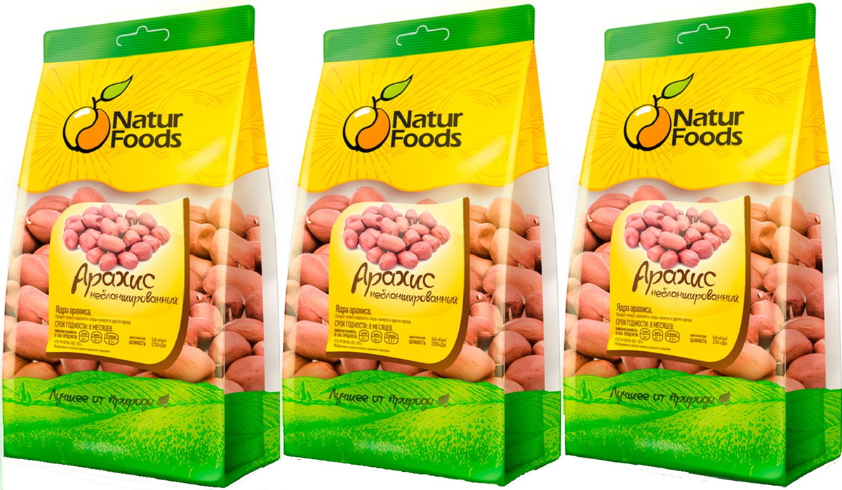 NaturFoods Арахис небланшированный 300 гр 3штуки — купить в интернет ...