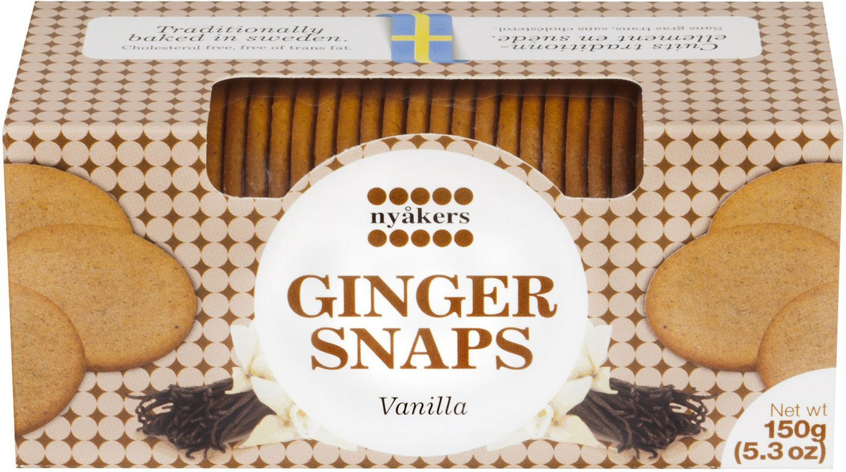 Печенье Nyakers Имбирное, хрустящее, со вкусом ванили, 150 г #1