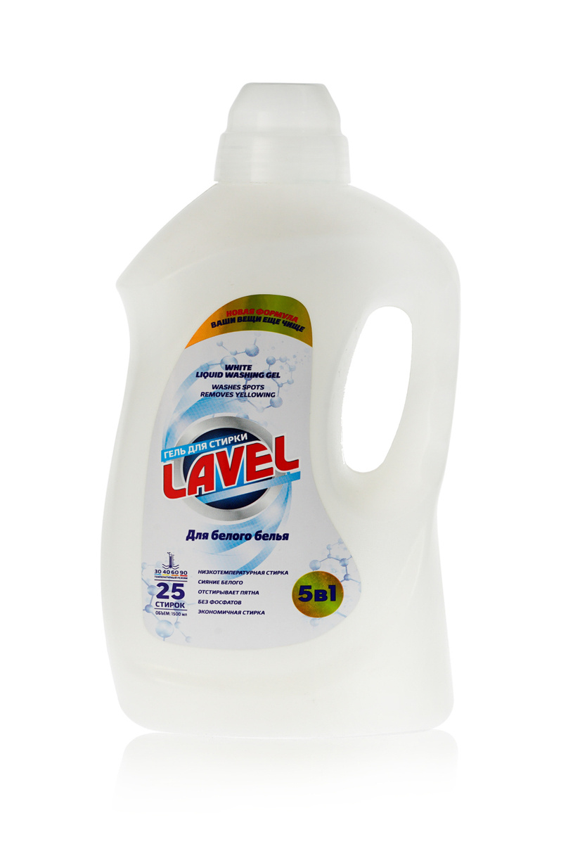 LAVEL, Гель для стирки белого белья (25 стирок) 1 500МЛ, БЕЛАРУСЬ ...