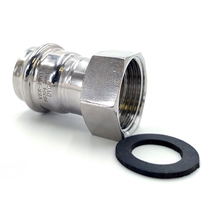 Муфта пресс для труб из нержавеющей стали с накидной гайкой 15х3/4 Ver ...