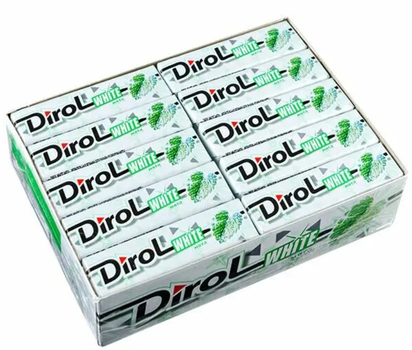 Жевательная резинка Dirol White Дирол Мята, 1 упаковка по 30 шт ...