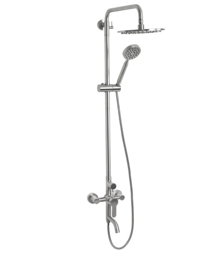 Смеситель+стойка душевая МАГНУС \"тропический душ\" ПРЯМОЙ с 2 лейками из ...