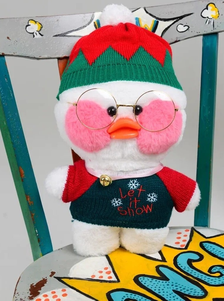 Мягкая игрушка уточка лалафанфан (lalafanfan duck) плюшевая утка кукла ...