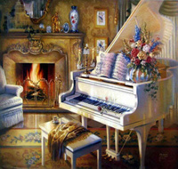 Картина по номерам Paintboy "Белый рояль" 40х50 см с настенным креплением Холст на подрамнике. Спонсорские товары