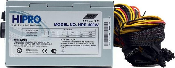 Блок питания Hipro ATX 400W (HIPO DIGI) HPE400W (24+4+4pin) 120mm fan ...