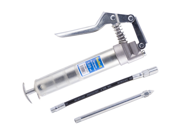 Шприц для густой смазки плунжерный 120 мл, пистолетный, для одной руки ...