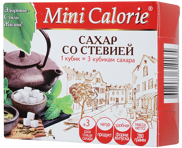 Mini calorie сахар со стевией в кубиках, 280 гр*4 штуки - купить с ...