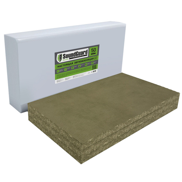 Звукопоглощающая плита SoundGuard Basalt 1000х600х50 мм, 4 шт (2.4 м2 ...
