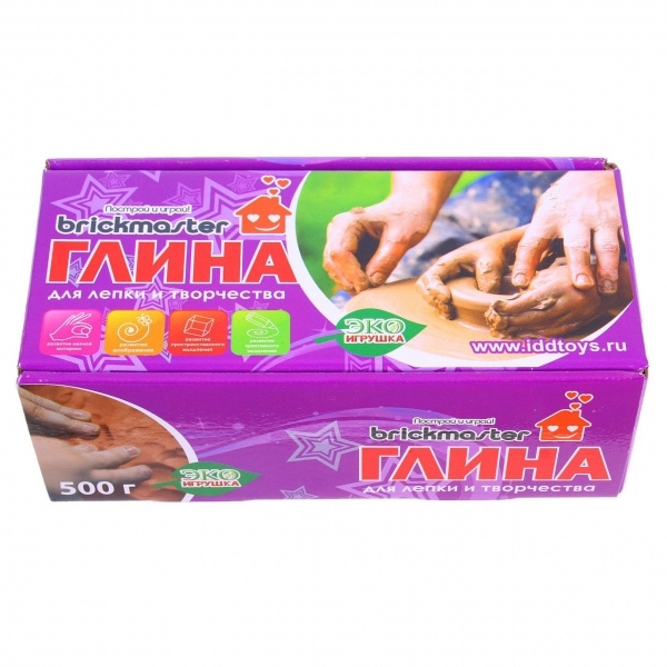 Характеристики Набор для детей глина натуральная 500 гр, лепки и ...