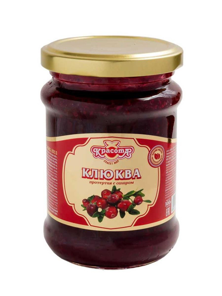 Клюква протертая с сахаром 300 гр, ГОСТ Р 54681-2011 - купить с ...