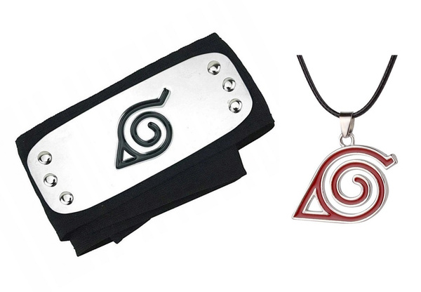 Подарочный набор аниме Наруто / Повязка на голову + Подвеска (кулон ...