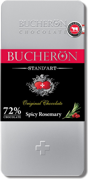 Шоколад Bucheron STAND`ART горький с розмарином и розовым перцем, ж/б ...
