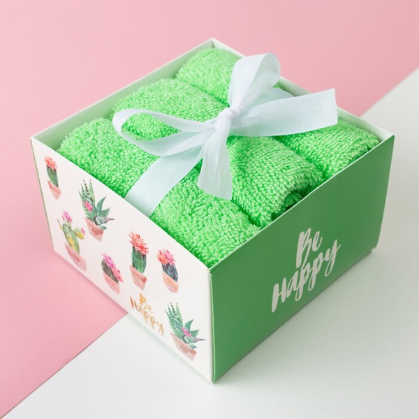Набор махровых салфеток Be happy - купить в интернет-магазине OZON по ...