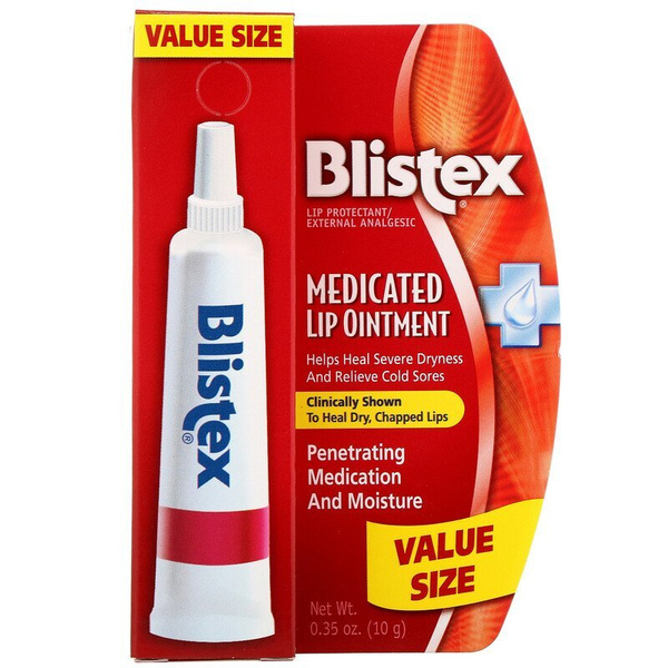 Лечебный бальзам (мазь) для губ Medicated Lip Ointment, Blistex, 10 г ...