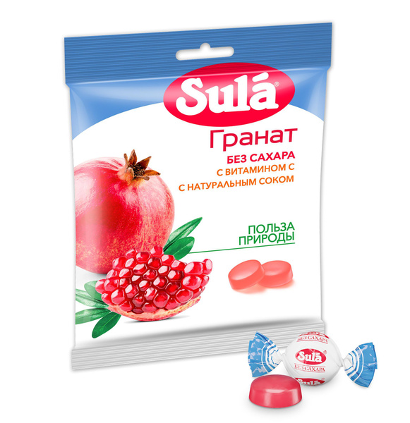 Леденцы без сахара Sula Гранат, 60 г - купить с доставкой по выгодным ...