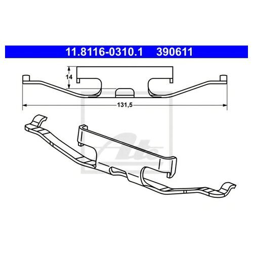 Пружина тормозного суппорта Ate 11811603101 для VW Multivan V, Touareg ...