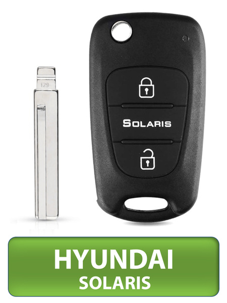 Ключ для Hyundai Solaris Хендай Солярис, 3 кнопки (корпус с лезвием ...