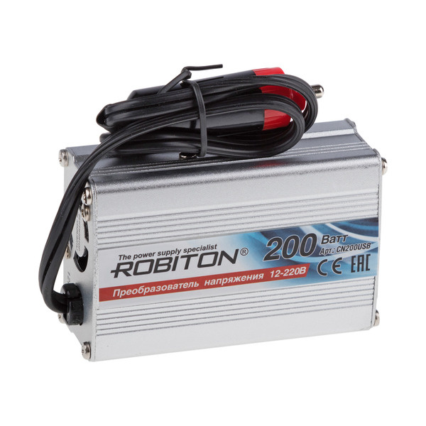 Преобразователь напряжения ROBITON CN200USB, 12 - 220 Вольт, 200 Вт ...