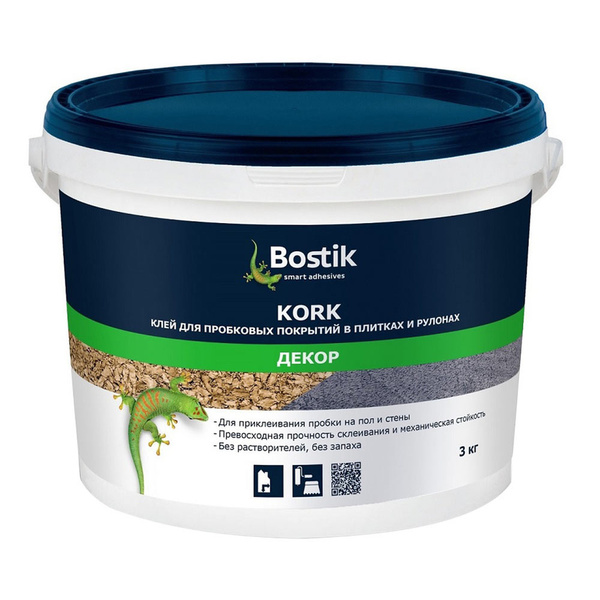 Клей Bostik Клей для пробки Kork 3кг 3000 г, 1 шт. - купить с доставкой ...