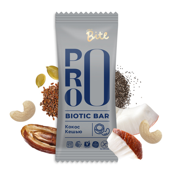 Батончик Bite Probiotic ореховый Кокос-кешью / Батончик Байт с ...