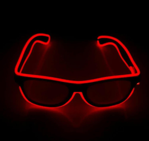 Светящиеся классические неоновые LED очки, красные - купить по ...