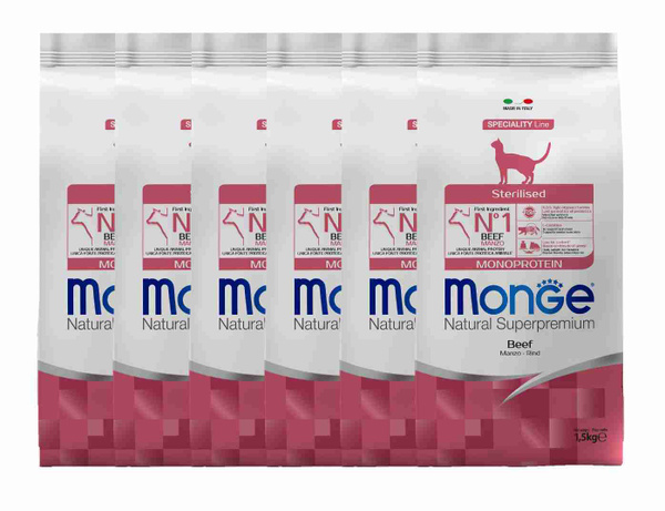 Monge Cat Monoprotein Sterilised Beef корм для стерилизованных кошек с ...